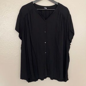 Black Old Navy Button Down Short Sleeve Shirt